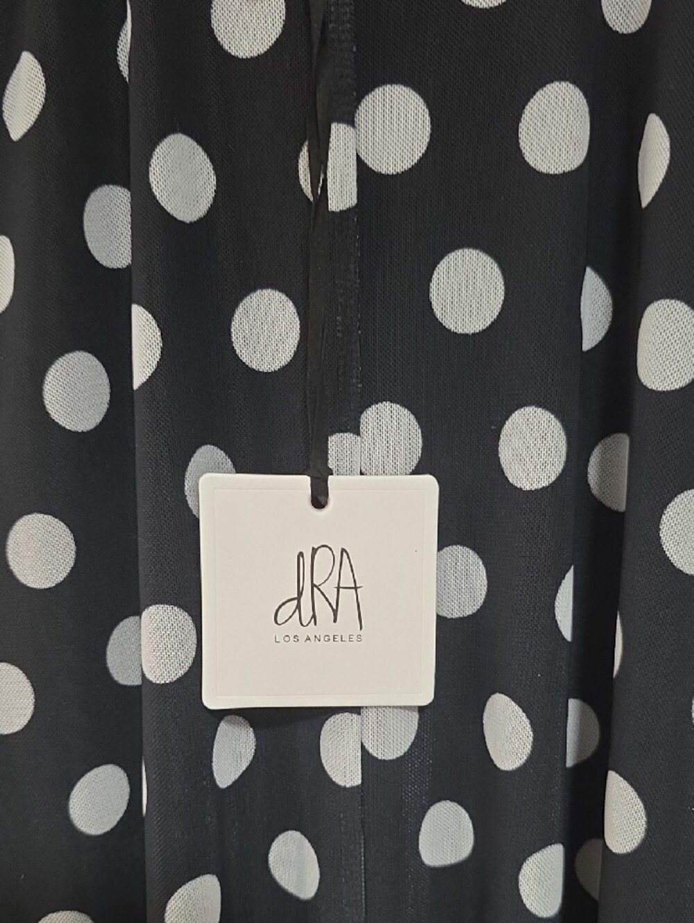 Polka Dot Slip Midi Dress in Black - Picture 5 of 6